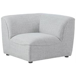 Bowery Hill Contemporary Upholstered Grey Durable Linen Textured Corner
