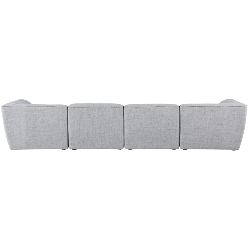 Bowery Hill Contemporary Upholstered Grey Durable Linen Textured Modular Sofa