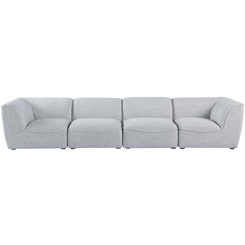Bowery Hill Contemporary Upholstered Grey Durable Linen Textured Modular Sofa