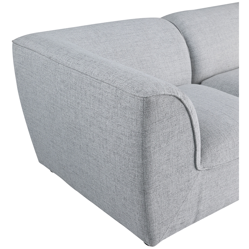 Bowery Hill Contemporary Upholstered Grey Durable Linen Textured Modular Sofa