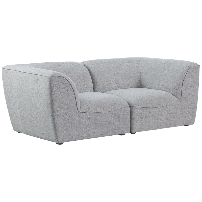 Bowery Hill Contemporary Upholstered Grey Durable Linen Textured Modular Sofa