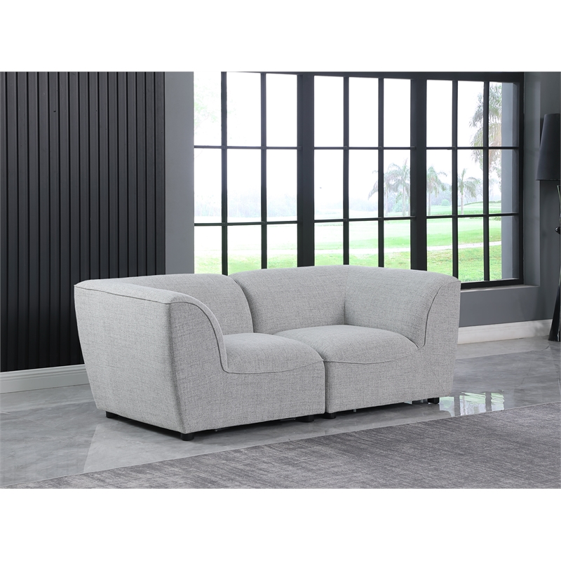 Bowery Hill Contemporary Upholstered Grey Durable Linen Textured Modular Sofa