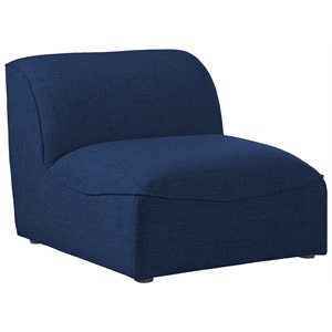 Bowery Hill Contemporary Upholstered Navy Durable Linen Textured Armless