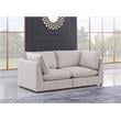 Bowery Hill Contemporary Upholstered Beige Durable Linen Textured Modular Sofa