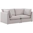 Bowery Hill Contemporary Upholstered Beige Durable Linen Textured Modular Sofa
