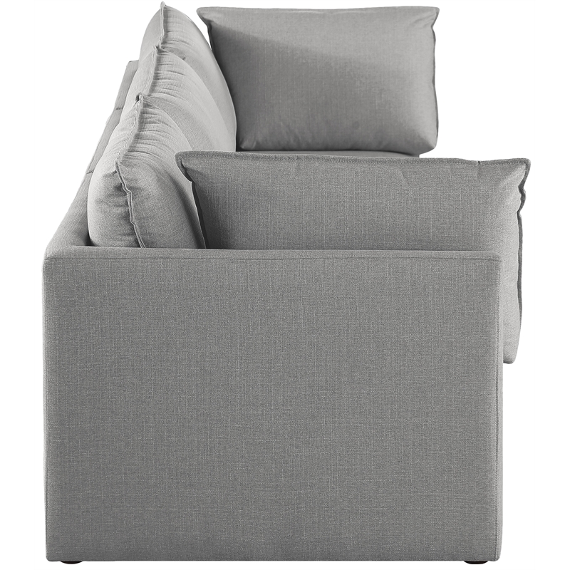 Bowery Hill Contemporary Upholstered Grey Durable Linen Textured Modular Sofa