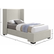 Bowery Hill Contemporary Beige Linen Textured Fabric Twin Bed