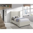 Bowery Hill Contemporary Beige Linen Textured Fabric Twin Bed