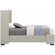 Bowery Hill Contemporary Beige Linen Textured Fabric Twin Bed
