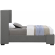 Bowery Hill Contemporary Grey Linen Textured Fabric Twin Bed