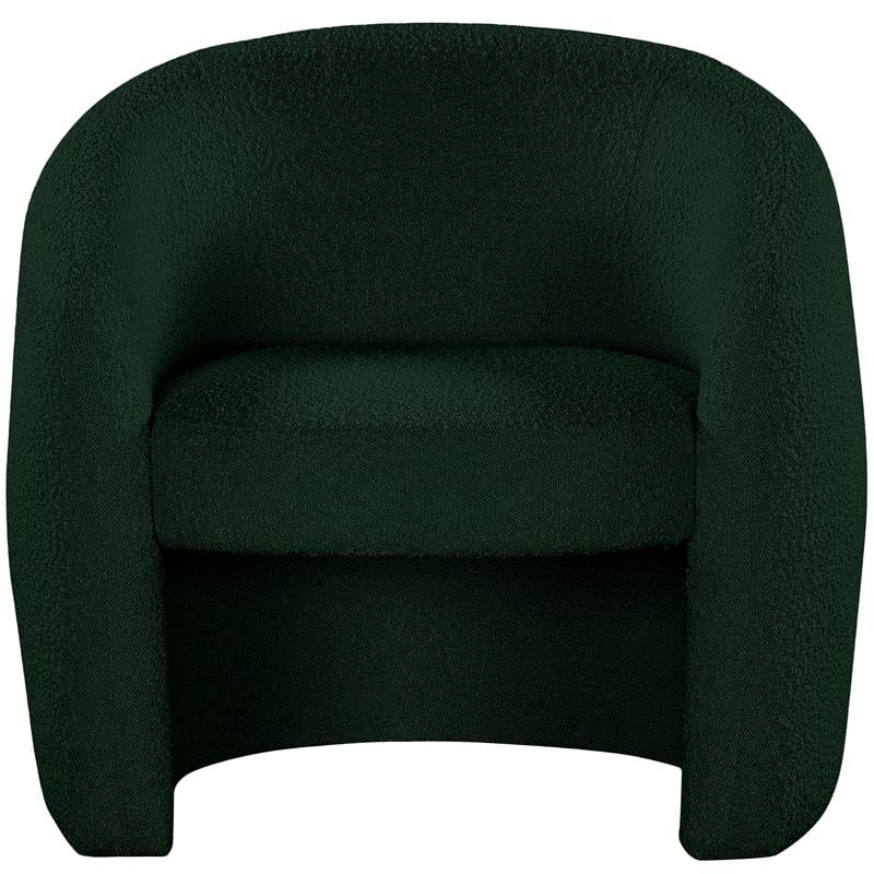 Bowery Hill Contemporary Rich Green Boucle Fabric Accent Chair