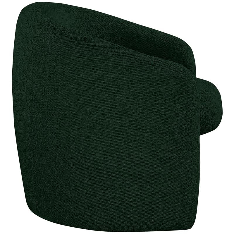 Bowery Hill Contemporary Rich Green Boucle Fabric Accent Chair