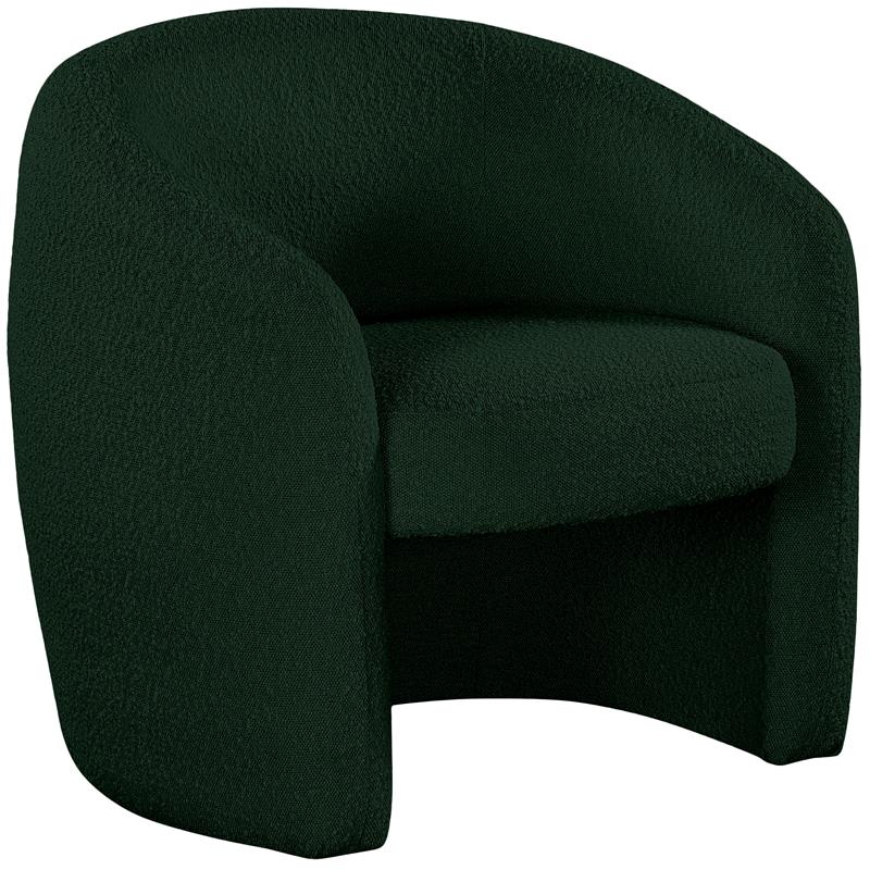 Bowery Hill Contemporary Rich Green Boucle Fabric Accent Chair