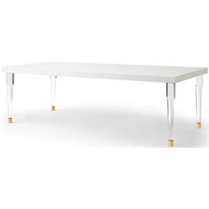 Bowery Hill Modern / Contemporary White Dining Table with Rich Acrylic Legs
