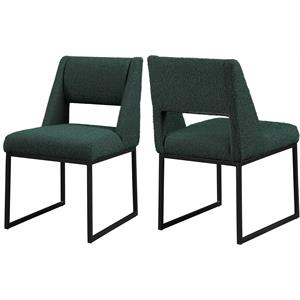 Bowery Hill Contemporary Rich Green Boucle Fabric Dining Chair