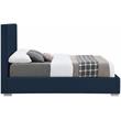 Bowery Hill Contemporary Navy Linen Textured Fabric Queen Bed