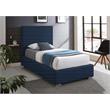 Bowery Hill Contemporary Navy Linen Textured Fabric Twin Bed