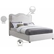 Bowery Hill Contemporary Cream Linen Textured Fabric King Bed