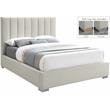 Bowery Hill Contemporary Beige Linen Textured Fabric Queen Bed