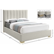 Bowery Hill Contemporary Beige Linen Textured Fabric Queen Bed