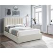 Bowery Hill Contemporary Beige Linen Textured Fabric Queen Bed