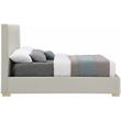 Bowery Hill Contemporary Beige Linen Textured Fabric Queen Bed