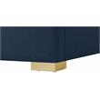 Bowery Hill Contemporary Navy Linen Textured Fabric King Bed