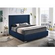 Bowery Hill Contemporary Navy Linen Textured Fabric King Bed