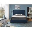 Bowery Hill Contemporary Navy Linen Textured Fabric King Bed