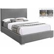 Bowery Hill Contemporary Grey Linen Textured Fabric King Bed