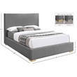 Bowery Hill Contemporary Grey Linen Textured Fabric King Bed