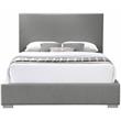 Bowery Hill Contemporary Grey Linen Textured Fabric King Bed