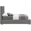 Bowery Hill Contemporary Grey Linen Textured Fabric King Bed