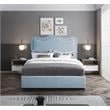 Bowery Hill Contemporary Light Blue Linen Textured Fabric King Bed
