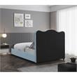 Bowery Hill Contemporary Light Blue Linen Textured Fabric King Bed