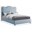 Bowery Hill Contemporary Light Blue Linen Textured Fabric King Bed