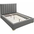 Bowery Hill Contemporary Grey Linen Textured Fabric Full Bed