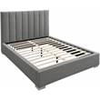 Bowery Hill Contemporary Grey Linen Textured Fabric Full Bed