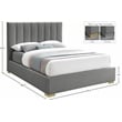 Bowery Hill Contemporary Grey Linen Textured Fabric Full Bed