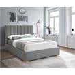 Bowery Hill Contemporary Grey Linen Textured Fabric Full Bed