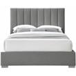 Bowery Hill Contemporary Grey Linen Textured Fabric Full Bed
