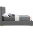 Bowery Hill Contemporary Grey Linen Textured Fabric Full Bed