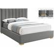 Bowery Hill Contemporary Grey Linen Textured Fabric Full Bed
