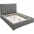Bowery Hill Contemporary Grey Linen Textured Fabric King Bed