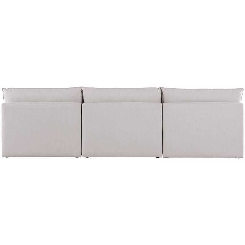 Bowery Hill Contemporary Upholstered Beige Durable Linen Textured Modular Sofa