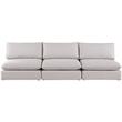 Bowery Hill Contemporary Upholstered Beige Durable Linen Textured Modular Sofa