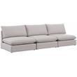 Bowery Hill Contemporary Upholstered Beige Durable Linen Textured Modular Sofa