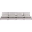 Bowery Hill Contemporary Upholstered Beige Durable Linen Textured Modular Sofa