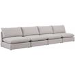 Bowery Hill Contemporary Upholstered Beige Durable Linen Textured Modular Sofa
