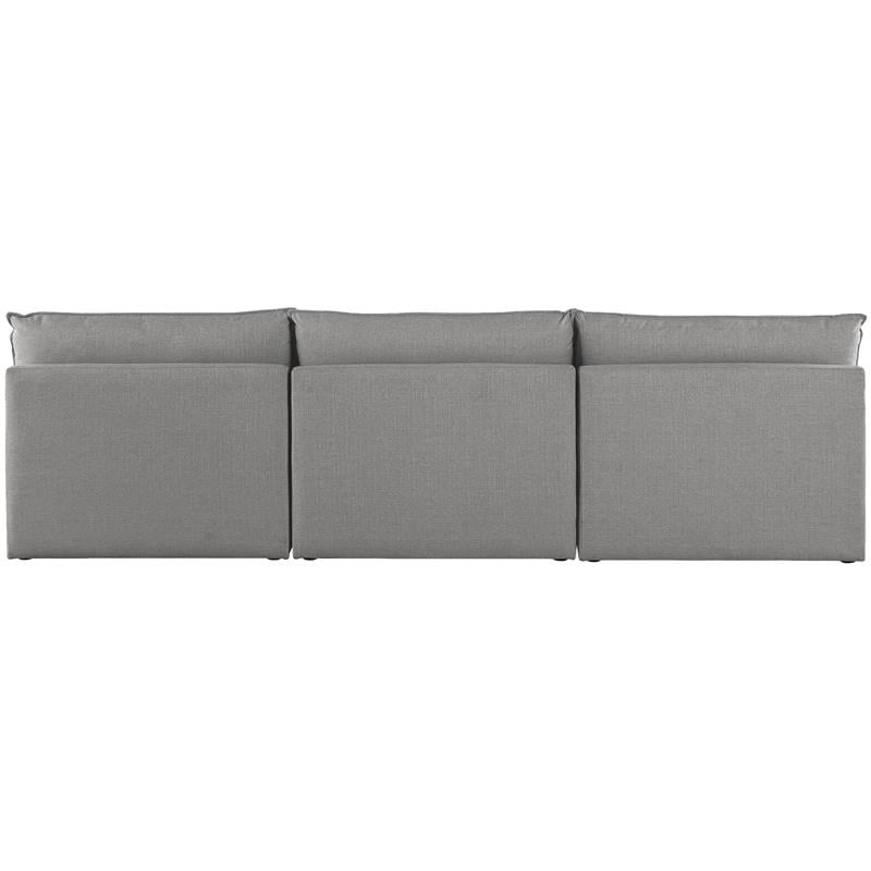 Bowery Hill Contemporary Upholstered Grey Durable Linen Textured Modular Sofa